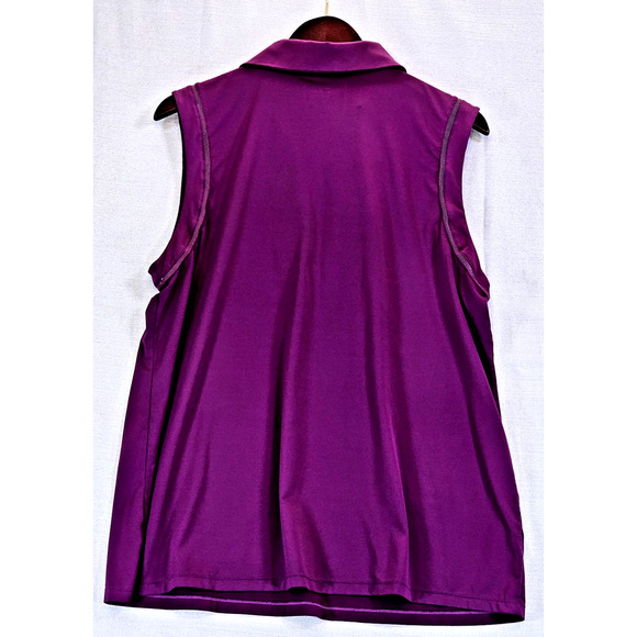 Coral Bay Golf Women's Sleeveless Top Tank 1/4 Zip Size XL Mesh Detail Purple - Picture 7 of 7
